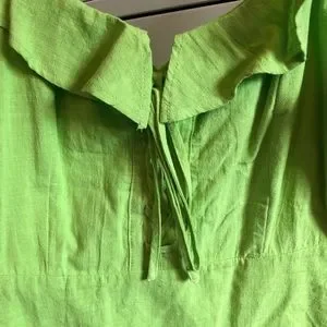 If By Sea | Dresses | Nwt If By Sea Lime Green Cotton Ruffle Lace Up Mini  Dress Sizesmall | Poshmark
